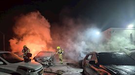 שריפת הרכבים בלהבים, צילום: כבאות והצלה